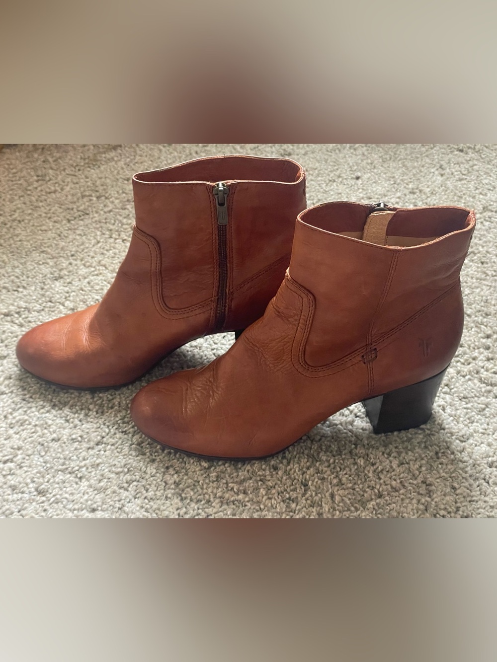 Frye Stella zip short boots - leather